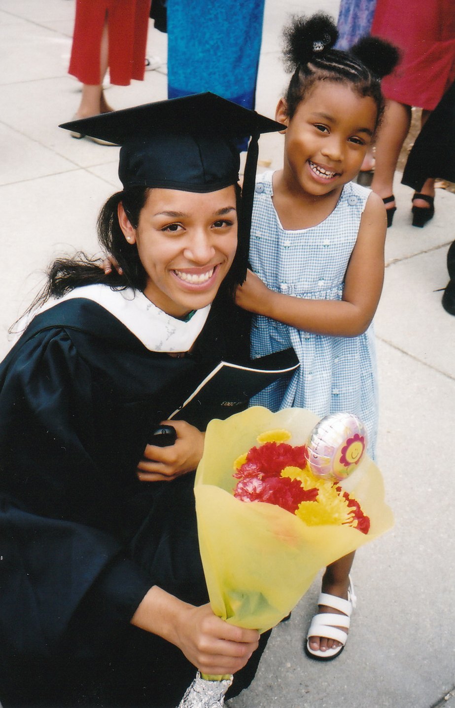 Lewis with her daugheter at Commencement 2003